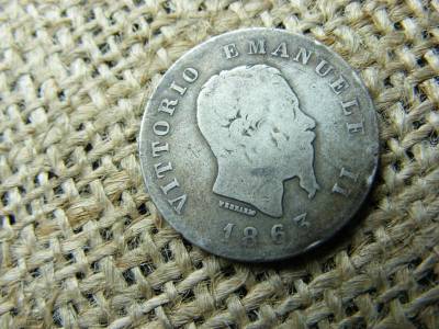 Olaszország, 1 lira, 1863, ezüst, T BN