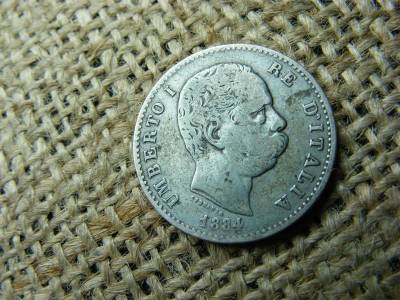 Olaszország, 1 Lira, 1884, Ezüst