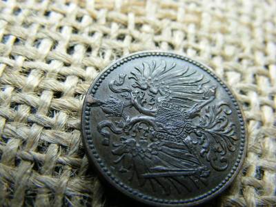 2 Heller, 1900, verőtőcsorbulás