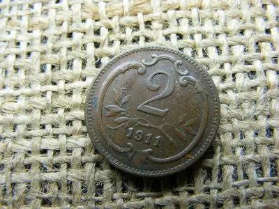 2 Heller, 1911, Korona-pénzveret