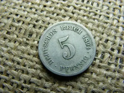 Birodalmi 5 pfennig, 1894 G, ritka
