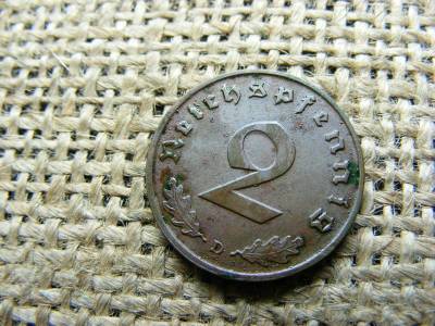 Birodalmi 2 pfennig, 1938 D