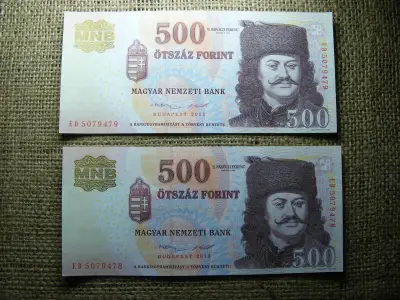 500 forintos bankjegy, 2013, UNC, 2 db sorszámkövető