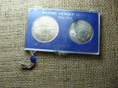 Ezüst 50 és 100 Forint, 1974, UNC, MNB tokban