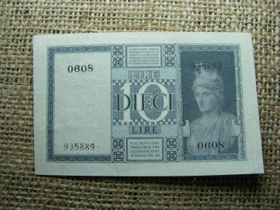 Olaszország 10 líra, 1939, papírpénz
