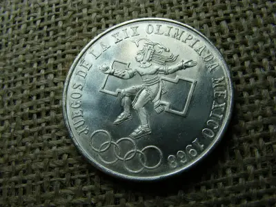 Mexikó, 25 peso, 1968, ezüst