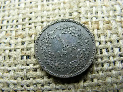 1 krajcár 1878 KB, ritka 2x2 makkos, RR