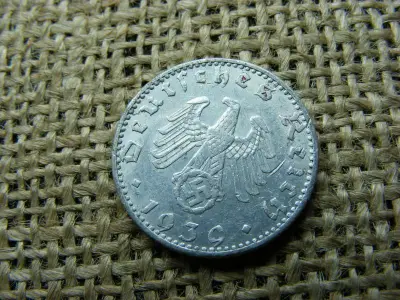 Birodalmi 50 pfennig, 1939 A, horogkereszt