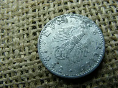 Birodalmi 50 pfennig, 1942 A, horogkereszt