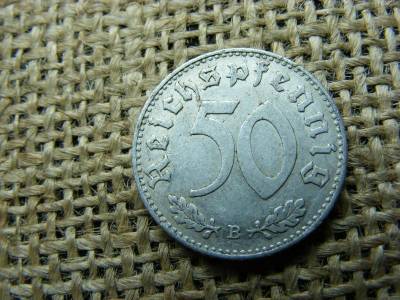 Birodalmi 50 pfennig, 1941 B, horogkereszt
