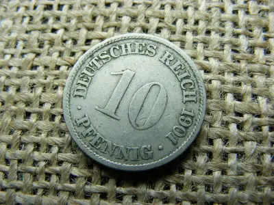 Birodalmi 10 pfennig érme, 1901 F