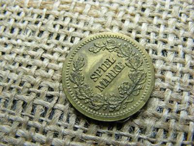 Németország, 1900 körül, SPIEL MARKE bronz játékpénz