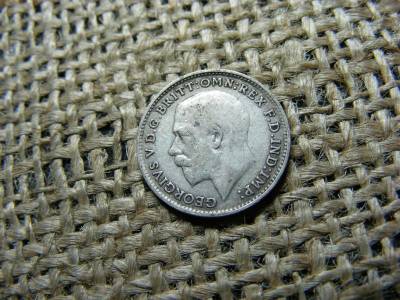 Ezüst 3 pence érme, 1917