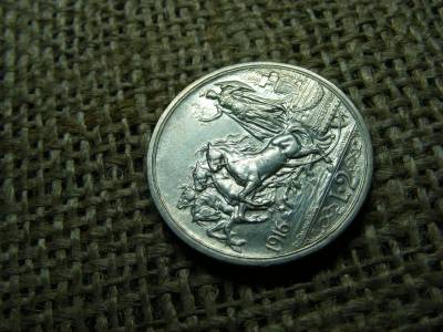 Olaszország, 2 Lire, 1916, ezüst