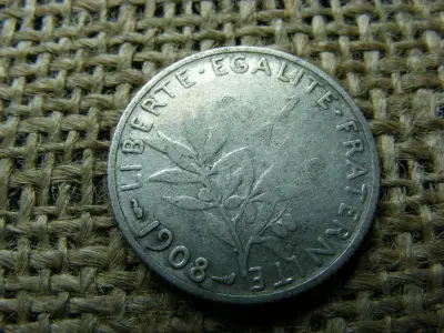 Ezüst 1 frank, 1908, Franciaország
