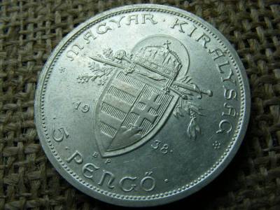 Ezüst 5 pengő, 1938, Szent István