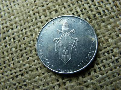 Vatikán 50 lire, 1973, líra