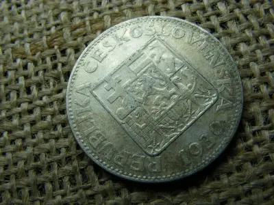 Csehszlovákia, 10 korona, 1930, ezüst