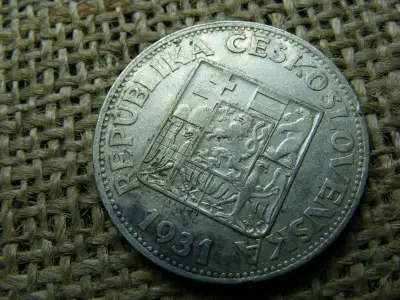 Csehszlovákia, 10 korona, 1931, ezüst