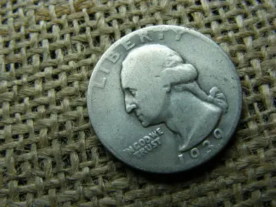 USA 1/4 dollár érme, 1939, ezüst