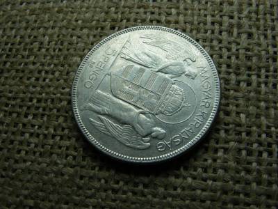 Ezüst 5 Pengő, 1930, hajas Horthy