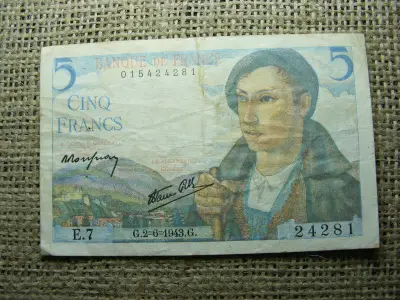 Franciaország 5 frank, 1943, francs