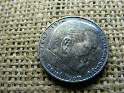 Birodalmi 2 márka, 1937, ezüst, F