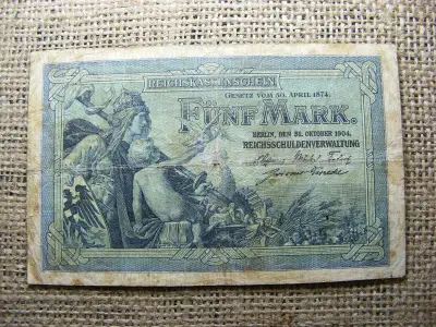 Németország, 5 márka, 1904, bankjegy
