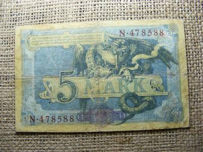 Németország, 5 márka, 1904, bankjegy