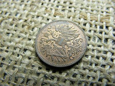1 Heller, 1916, Címerpajzs, Ritka, Verdefényes