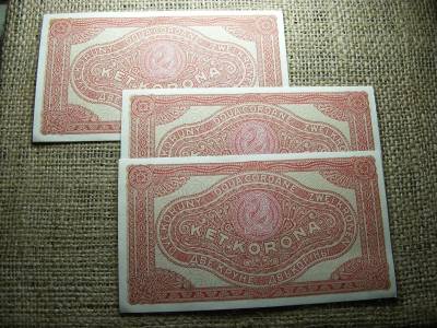 2 korona bankjegy, 1920, csillagos, 3 db sorszámkövető