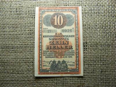 10 fillér papírpénz, 1916, Sopronnyék
