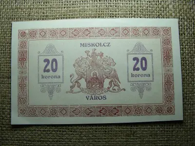 Miskolc 20 korona, 1919, szükségpénz
