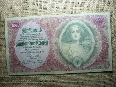 Ausztria 5000 korona, 1922, kronen