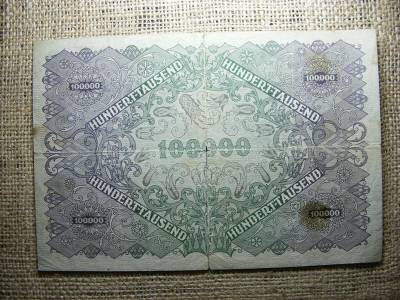 Ausztria 100000 korona, 1922, ritka bankjegy