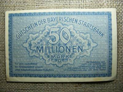 Németország, 50 millió márka, 1923, inflációs bankjegy