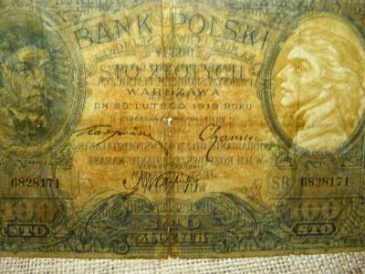 Lengyelország 100 zlotych, 1919, papírpénz