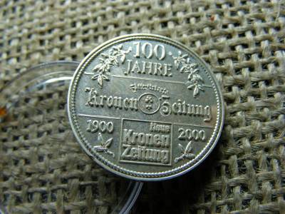 Ezüst 1 korona 1900-2000, corona, 100 éves, utánveret