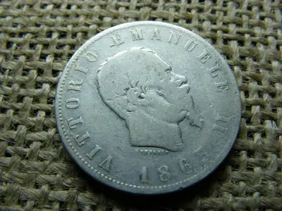 Olaszország, 2 lira, 1863, ezüst, T BN