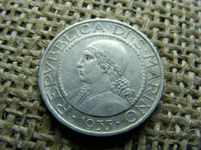 San Marino, 5 Lira, 1935, Ezüst