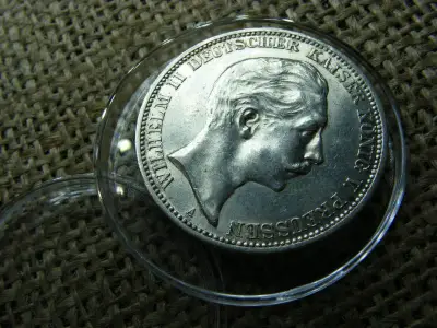 Wilhelm, 3 márka, 1909 A, ezüst