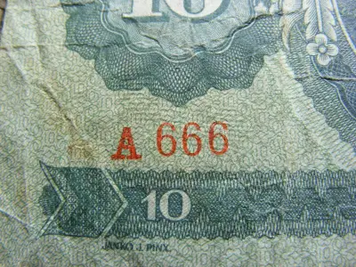 10 forintos bankjegy, 1962, sátáni sorozatszám