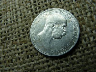 Ezüst 1 korona érme, 1908, Corona