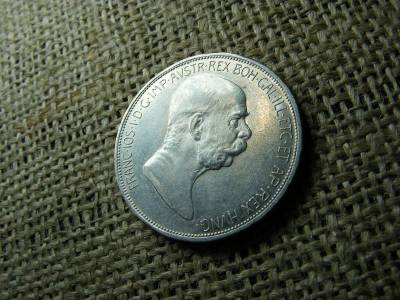 Ezüst 5 korona érme, 1908, Corona
