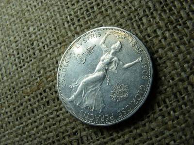 Ezüst 5 korona, 1908, Corona, extra