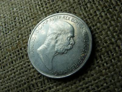 Ezüst 5 korona, 1908, Corona, extra