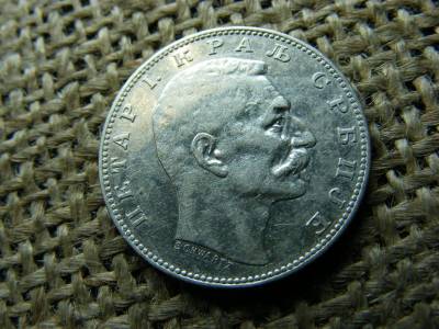 Szerbia, 1 dinár, 1904, ezüst