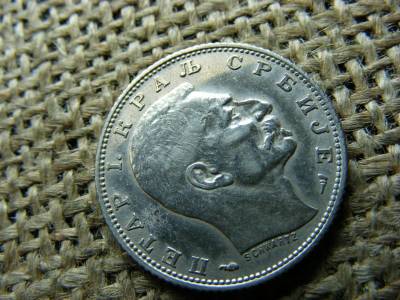 Szerbia, 1 dinár, 1915, ezüst