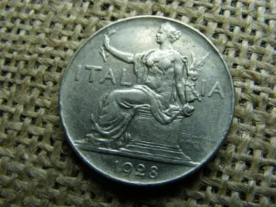 Olaszország 1 lira, 1928