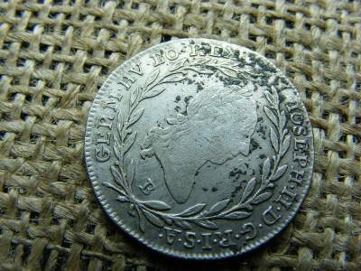 József, ezüst 10 krajcár, 1788 B, tisztítandó